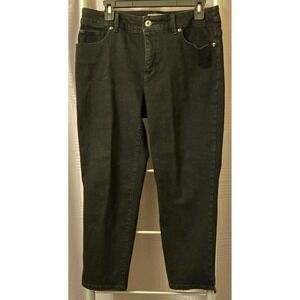 Chicos So Slimming Girlfriend Crop Ankle Pants Black Size 1 US 8 Regular 32x23.5